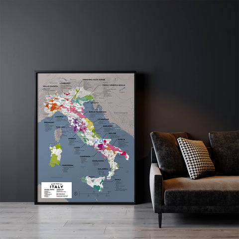 Extra Large Italy Wine Map