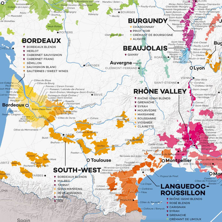 France Wine Map (Digital Download PDF) | Wine Folly