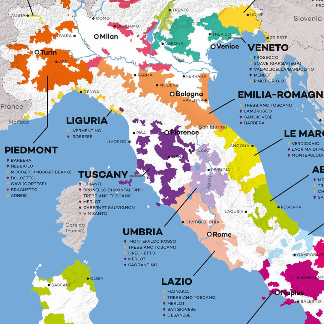 Extra Large Italy Wine Map Wine Folly 7970