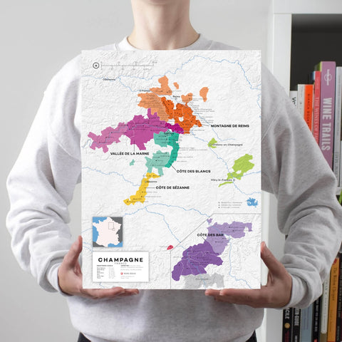 France Champagne Wine Map - 2nd Edition