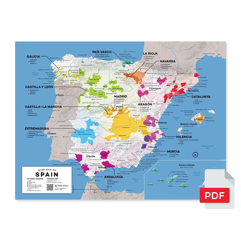 Spain Classification Maps of Wine Regions & Appellations by Country | Wine Prints – Wine Folly