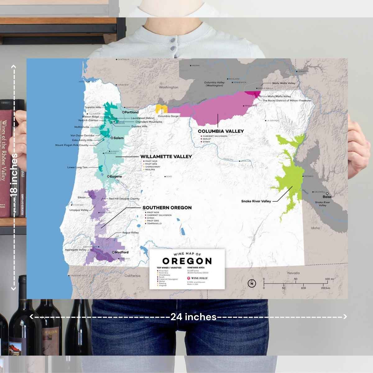 USA Oregon Wine Map 2nd Edition Wine Folly