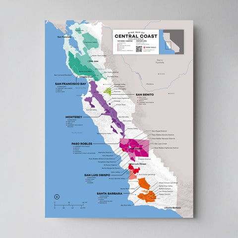 USA: Central Coast California Wine Map