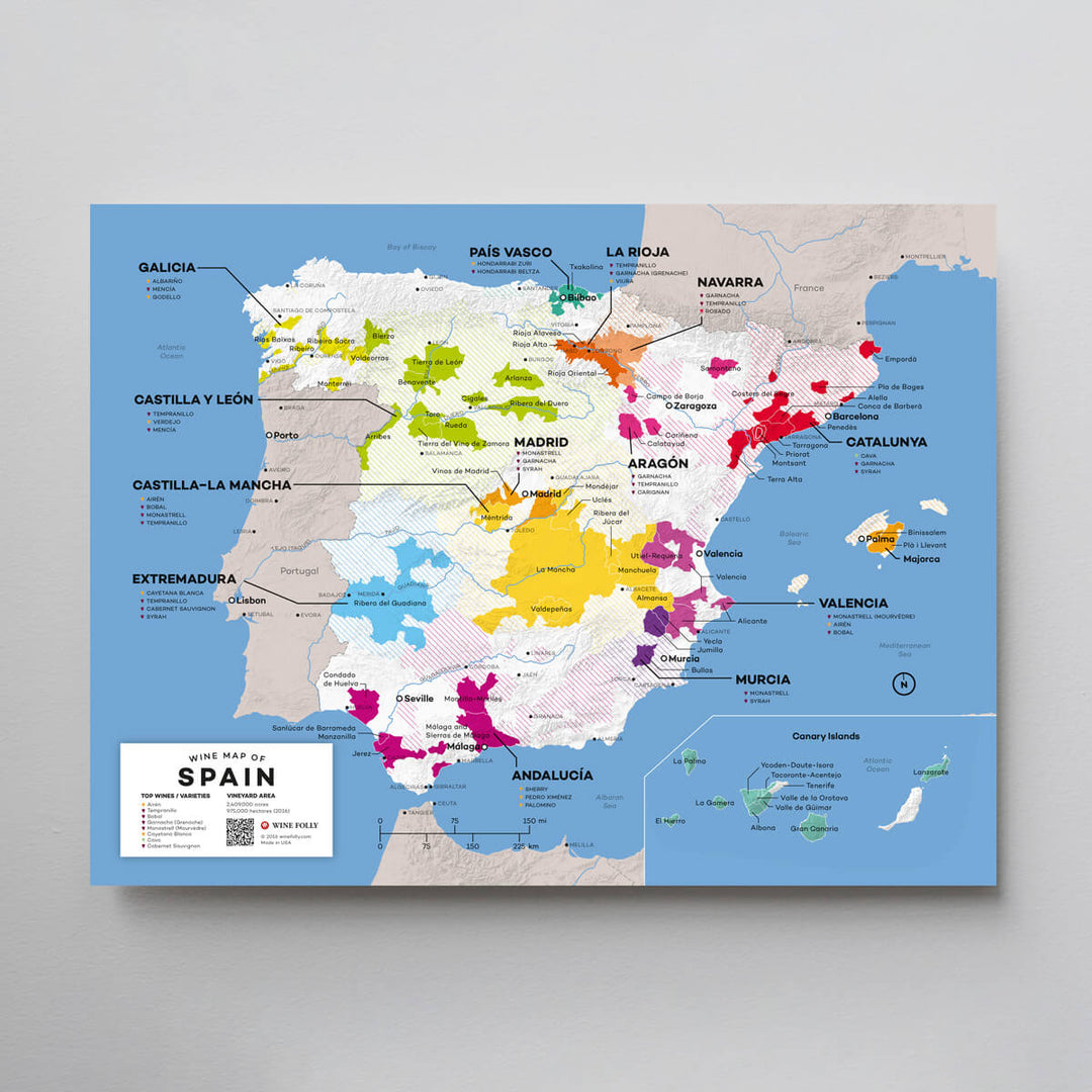 Spain Classification Maps of Wine Regions & Appellations by Country | Wine Prints – Wine Folly