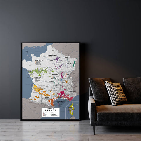 Extra Large France Wine Map