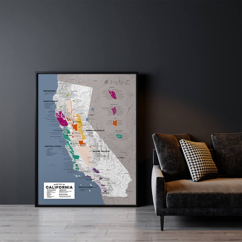 Extra Large California Wine Map