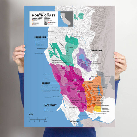 USA: North Coast California Wine Map