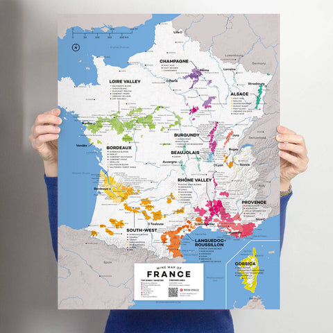 AN ILLUSTRATED MAP POSTER OF FRENCH WINE