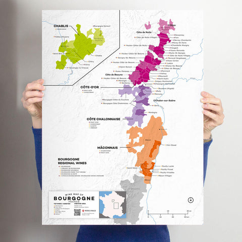 France: Burgundy Wine Map