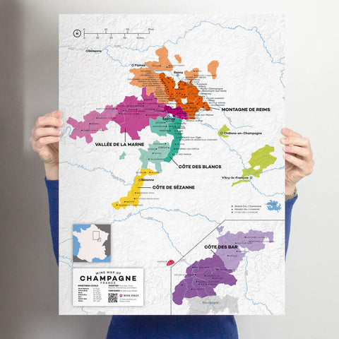 France: Champagne Wine Map