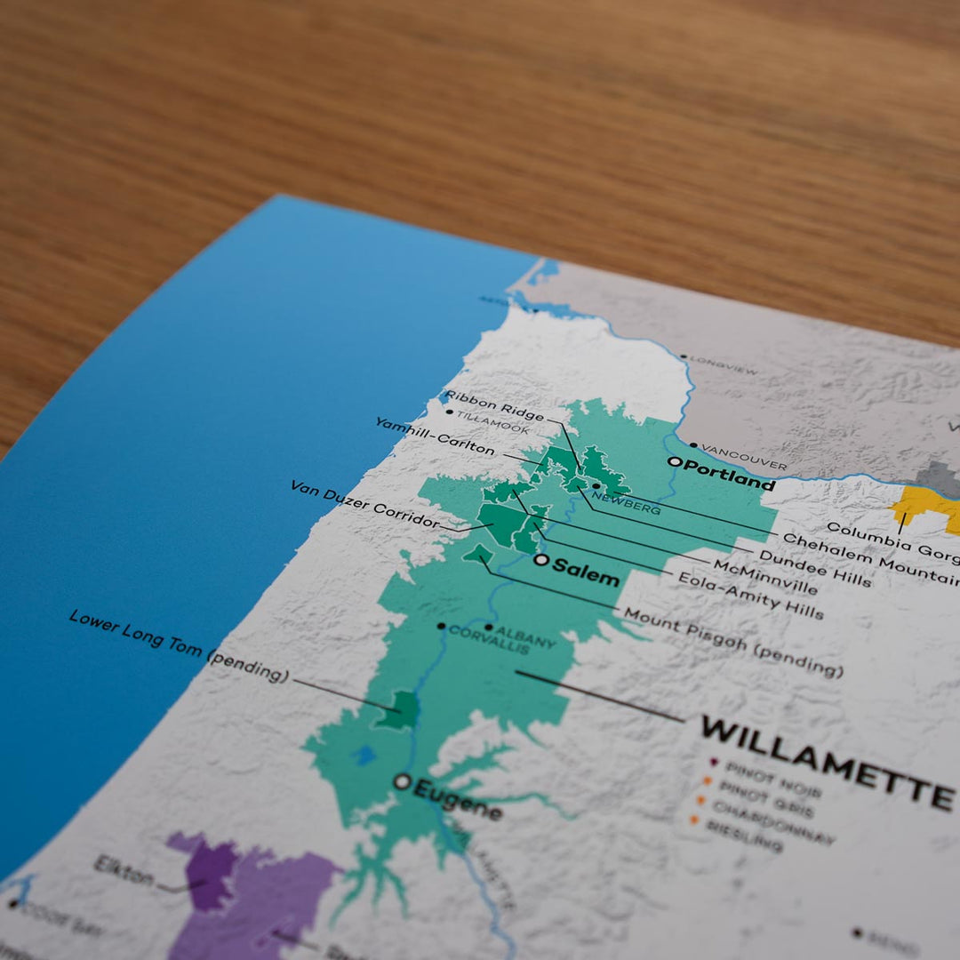 USA Oregon Wine Map 1st Edition Wine Folly